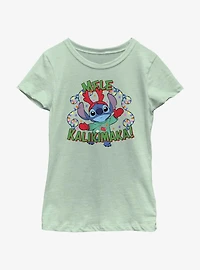 Disney Lilo & Stitch Mele Kalikimaka Merry Christmas Hawaiian Youth Girls T-Shirt