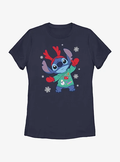 Disney Lilo & Stitch Reindeer Womens T-Shirt
