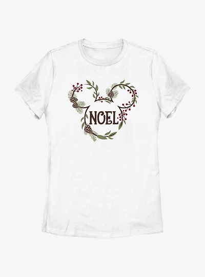 Disney Mickey Mouse Noel Mistletoe Ears Womens T-Shirt