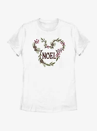 Disney Mickey Mouse Noel Mistletoe Ears Womens T-Shirt