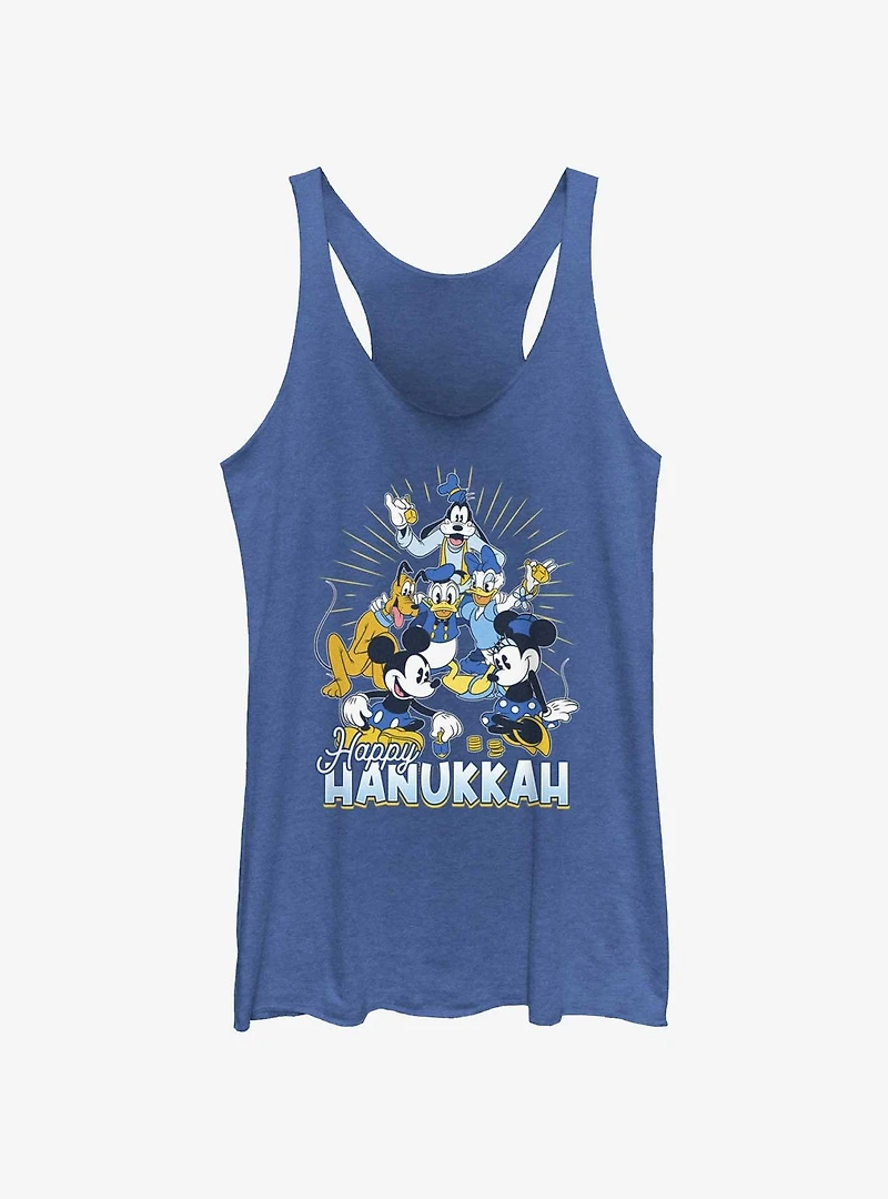 Disney Mickey Mouse Happy Hanukkah Friends Womens Tank Top