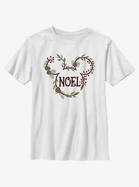 Disney Mickey Mouse Noel Mistletoe Ears Youth T-Shirt