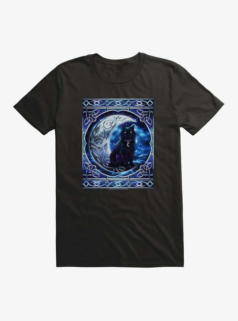 Celtic Black Cat T-Shirt by Brigid Ashwood