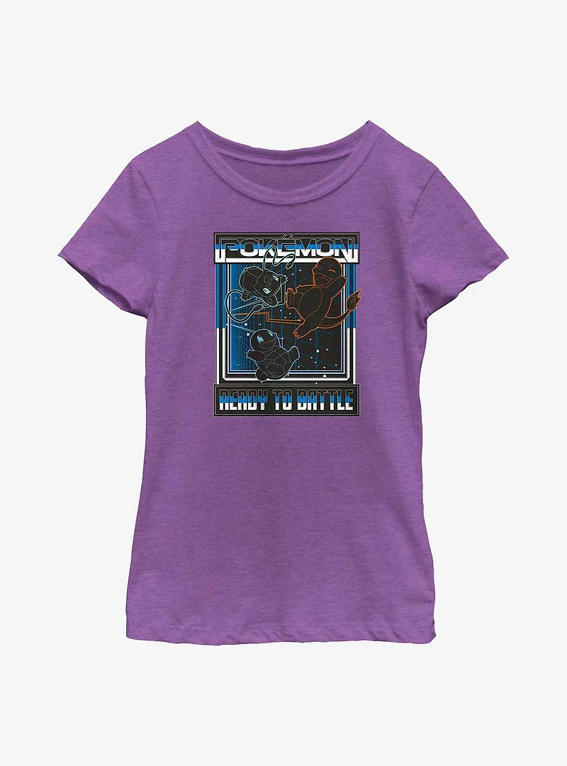 Pokemon Battle Grid Starters Youth Girls T-Shirt