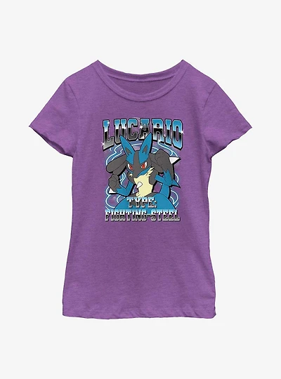 Pokemon Lucario Type Youth Girls T-Shirt