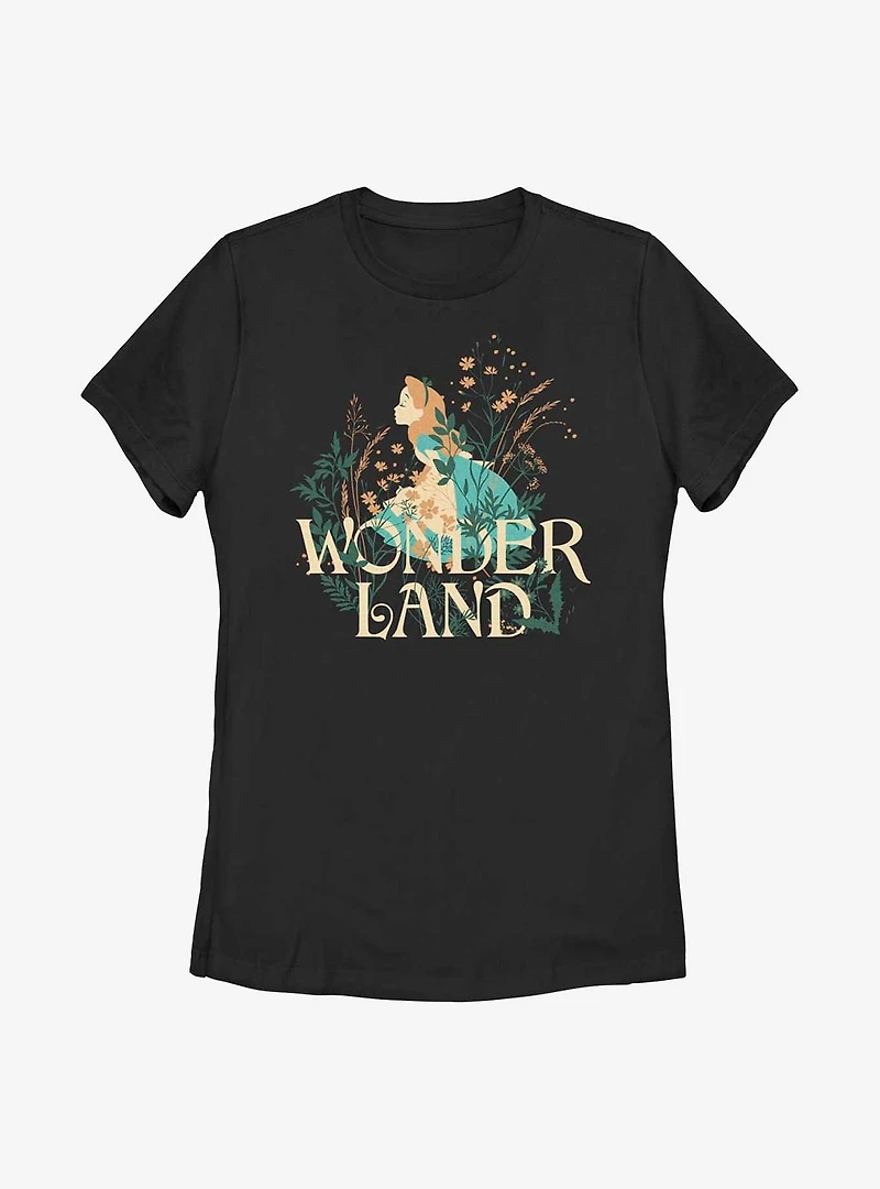 Disney Alice Wonderland Smell The Flowers Womens T-Shirt