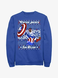 Marvel Captain America Sam Wilson Ugly Christmas Sweatshirt