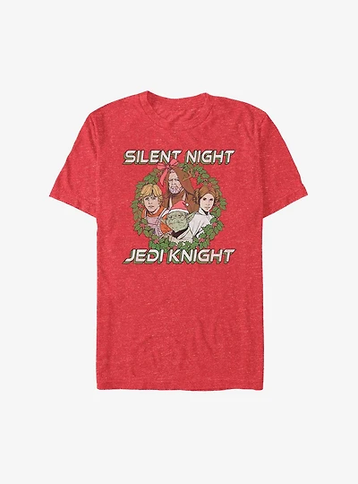 Star Wars Silent Night Jedi Knight Wreath T-Shirt