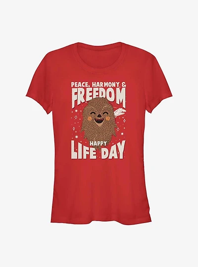 Star Wars Chewie Happy Life Day Girls T-Shirt