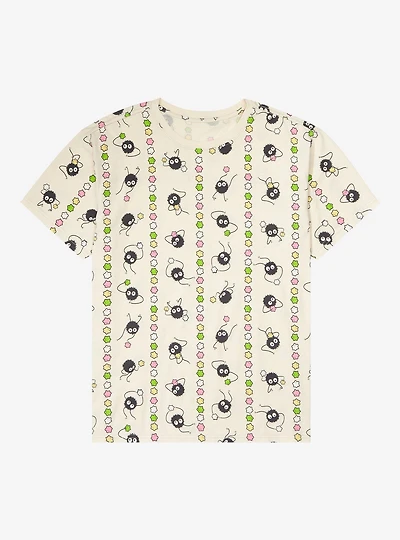 Studio Ghibli Spirited Away Soot Sprites Linear Allover Print T-Shirt