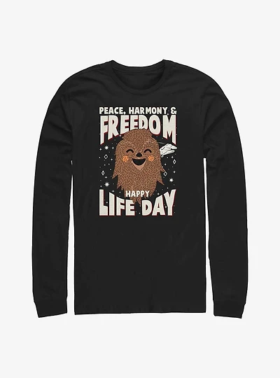 Star Wars Chewie Happy Life Day Long-Sleeve T-Shirt