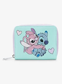 Loungefly Disney Lilo & Stitch: The Series Angel & Stitch Corduroy Small Zip Wallet - BoxLunch Exclusive