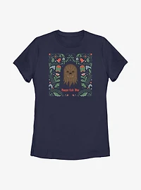 Star Wars Chewie Happy Life Day Womens T-Shirt