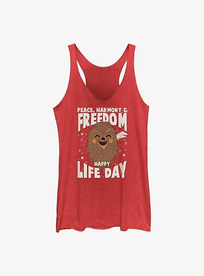 Star Wars Chewie Happy Life Day Womens Tank Top