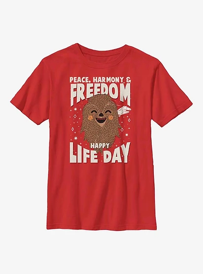 Star Wars Chewie Happy Life Day Youth T-Shirt