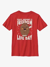 Star Wars Chewie Happy Life Day Youth T-Shirt