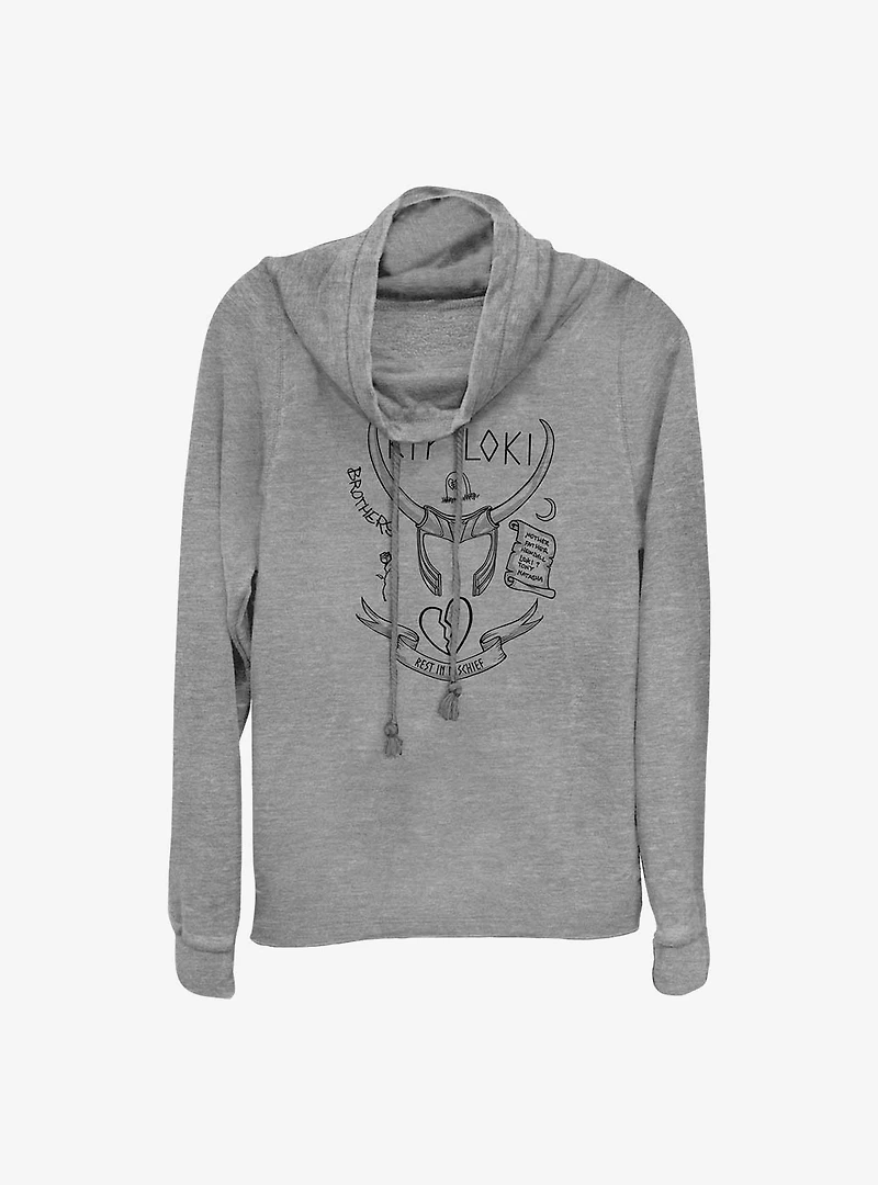 Marvel Thor Rest Mischief Loki Cowl Neck Long-Sleeve Top