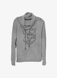 Marvel Thor Rest Mischief Loki Cowl Neck Long-Sleeve Top