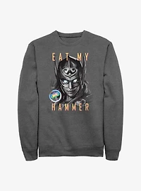 Marvel Thor: Love and Thunder Eat My Hammer Dr. Jane Foster Portrait Sweatshirt