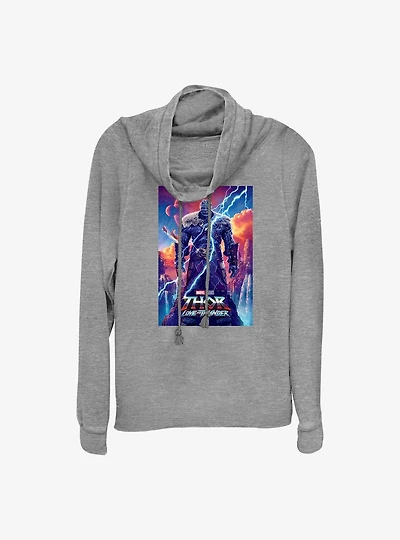 Marvel Thor: Love and Thunder Korg Movie Poster Cowl Neck Long-Sleeve Top