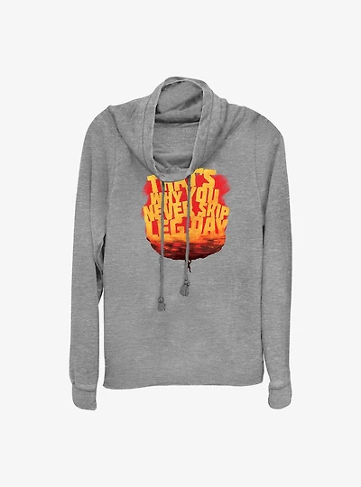 Marvel Thor: Love and Thunder Never Skip Leg Day Cowl Neck Long-Sleeve Top