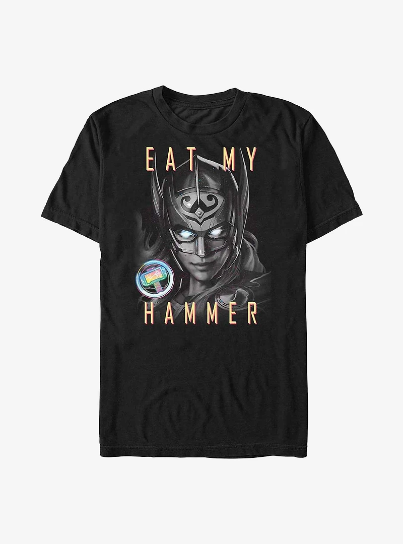 Marvel Thor: Love and Thunder Eat My Hammer Dr. Jane Foster Portrait T-Shirt