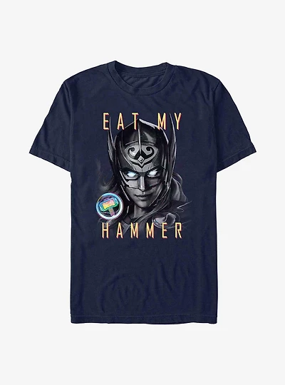 Marvel Thor: Love and Thunder Eat My Hammer Dr. Jane Foster Portrait T-Shirt