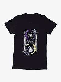 Wednesday Moon And Stars Doppleganger Card Womens T-Shirt