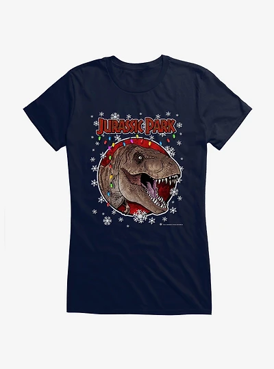 Jurassic Park Christmas Holiday T-Rex Girls T-Shirt