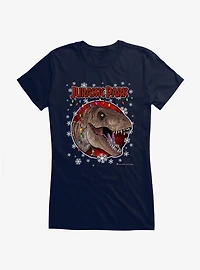 Jurassic Park Christmas Holiday T-Rex Girls T-Shirt