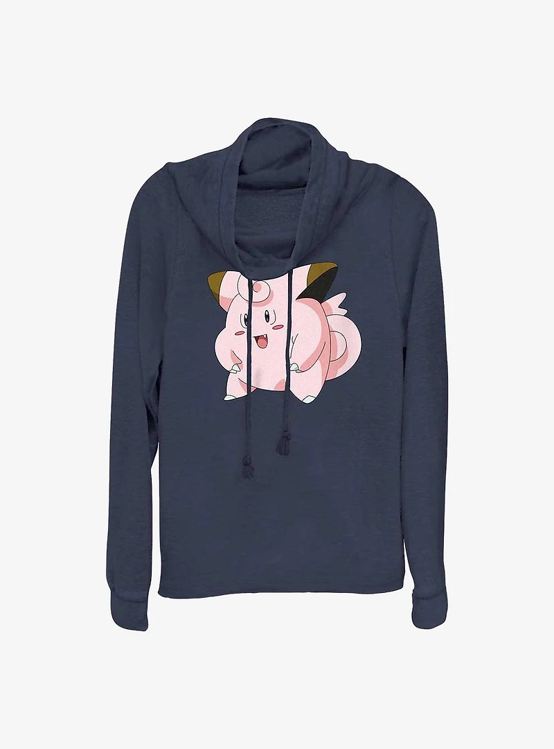 Pokemon Clefairy Pose Cowl Neck Long-Sleeve Top