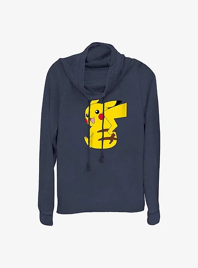 Pokemon Cheeky Pikachu Cowl Neck Long-Sleeve Top
