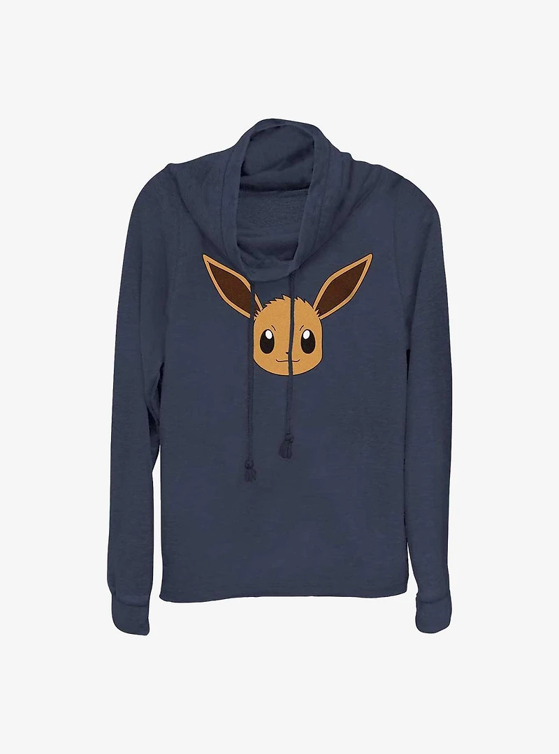 Pokemon Eevee Face Cowl Neck Long-Sleeve Top