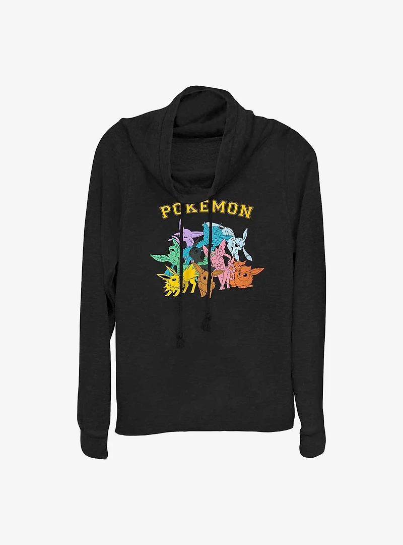 Pokemon Gotta Catch Eeveelutions Cowl Neck Long-Sleeve Top