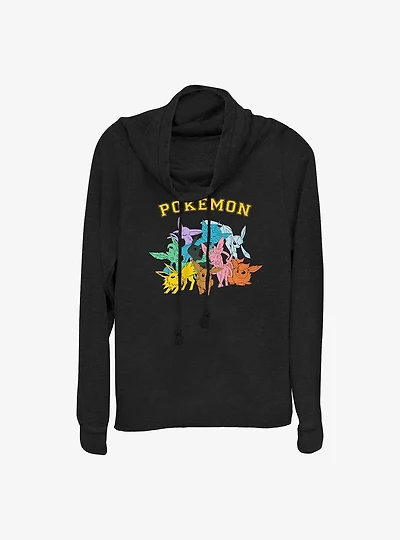 Pokemon Gotta Catch Eeveelutions Cowl Neck Long-Sleeve Top