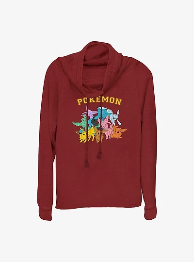 Pokemon Gotta Catch Eeveelutions Cowl Neck Long-Sleeve Top