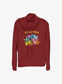 Pokemon Gotta Catch Eeveelutions Cowl Neck Long-Sleeve Top