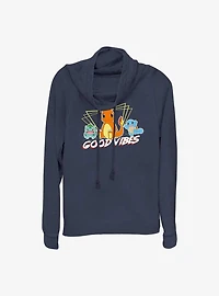 Pokemon Good Vibes Starters Cowl Neck Long-Sleeve Top