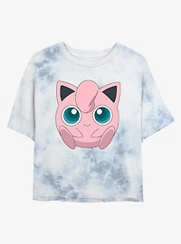Pokemon Jigglypuff Face Tie-Dye Girls Crop T-Shirt