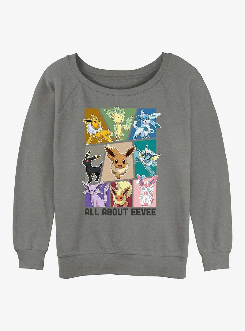 Pokemon All About Eevee Girls Slouchy Sweatshirt