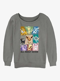 Pokemon All About Eevee Girls Slouchy Sweatshirt