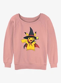 Pokemon Wizard Pikachu Girls Slouchy Sweatshirt