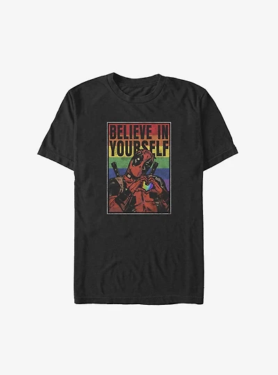 Marvel Deadpool Believe Yourself Rainbow Big & Tall T-Shirt