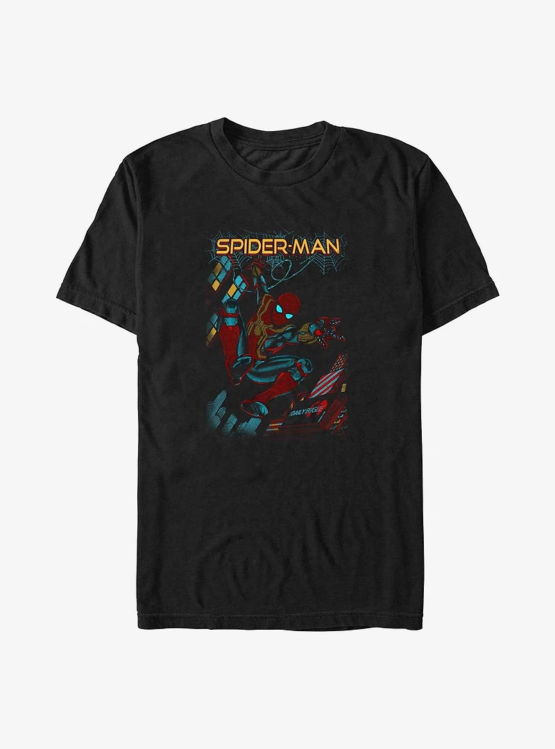 Marvel Spider-Man: No Way Home Swinging Poster Big & Tall T-Shirt