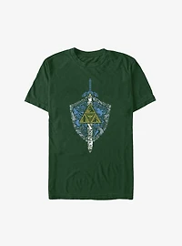 Legend Of Zelda Trifoce Shield And Master Sword T-Shirt