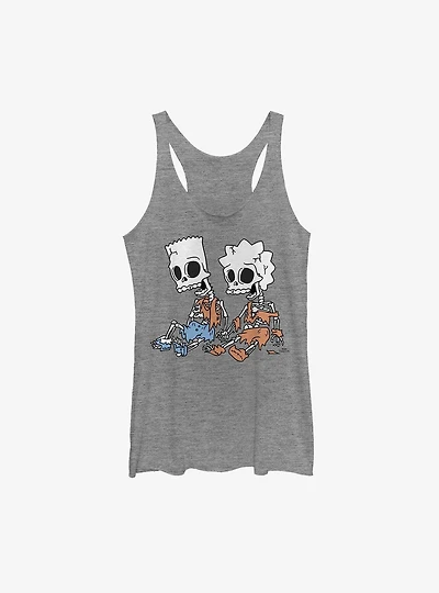 The Simpsons Skeleton Bart & Lisa Girls Tank Top