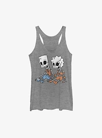 The Simpsons Skeleton Bart & Lisa Girls Tank Top