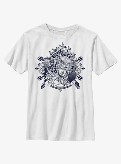 Marvel Black Panther: Wakanda Forever Namor Outline Ink DesignYouth T-Shirt