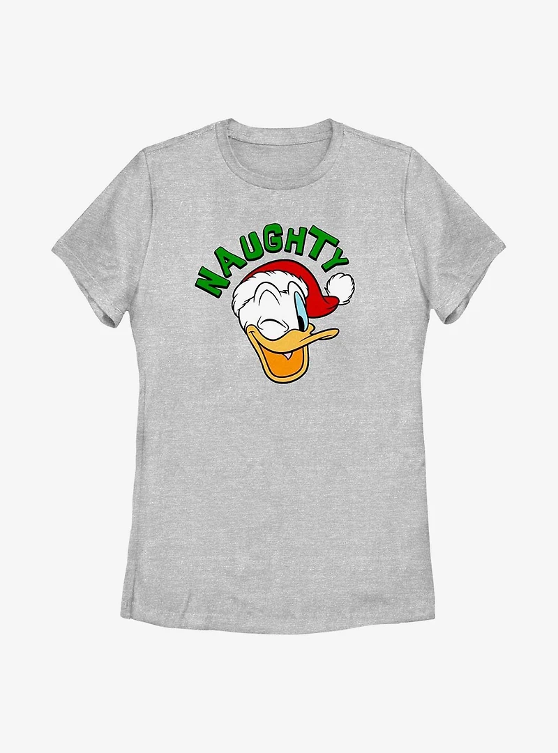 Disney Donald Duck Naughty Holiday Womens T-Shirt