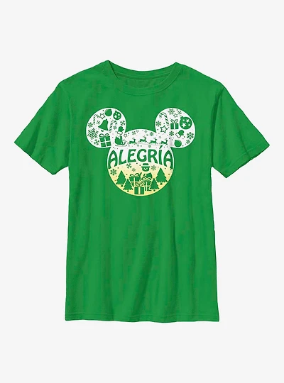 Disney Mickey Mouse Alegria Joy Spanish Ears Youth T-Shirt